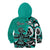 Personalized Canada Haida Eagle Kid Hoodie Turquoise Style - Wonder Print Shop