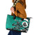 Personalized Canada Haida Eagle Leather Tote Bag Turquoise Style - Wonder Print Shop