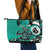 Personalized Canada Haida Eagle Leather Tote Bag Turquoise Style - Wonder Print Shop