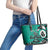 Personalized Canada Haida Eagle Leather Tote Bag Turquoise Style - Wonder Print Shop