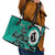 Personalized Canada Haida Eagle Leather Tote Bag Turquoise Style - Wonder Print Shop