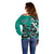 Personalized Canada Haida Eagle Off Shoulder Sweater Turquoise Style - Wonder Print Shop