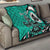 Personalized Canada Haida Eagle Quilt Turquoise Style