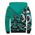 Personalized Canada Haida Eagle Sherpa Hoodie Turquoise Style