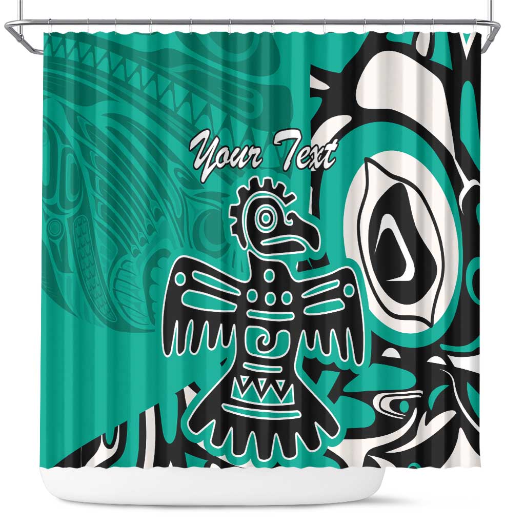 Personalized Canada Haida Eagle Shower Curtain Turquoise Style