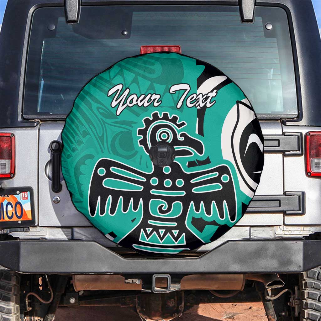 Personalized Canada Haida Eagle Spare Tire Cover Turquoise Style