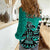 Personalized Canada Haida Eagle Women Casual Shirt Turquoise Style