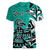 Personalized Canada Haida Eagle Women V-Neck T-Shirt Turquoise Style