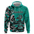 Personalized Canada Haida Eagle Zip Hoodie Turquoise Style