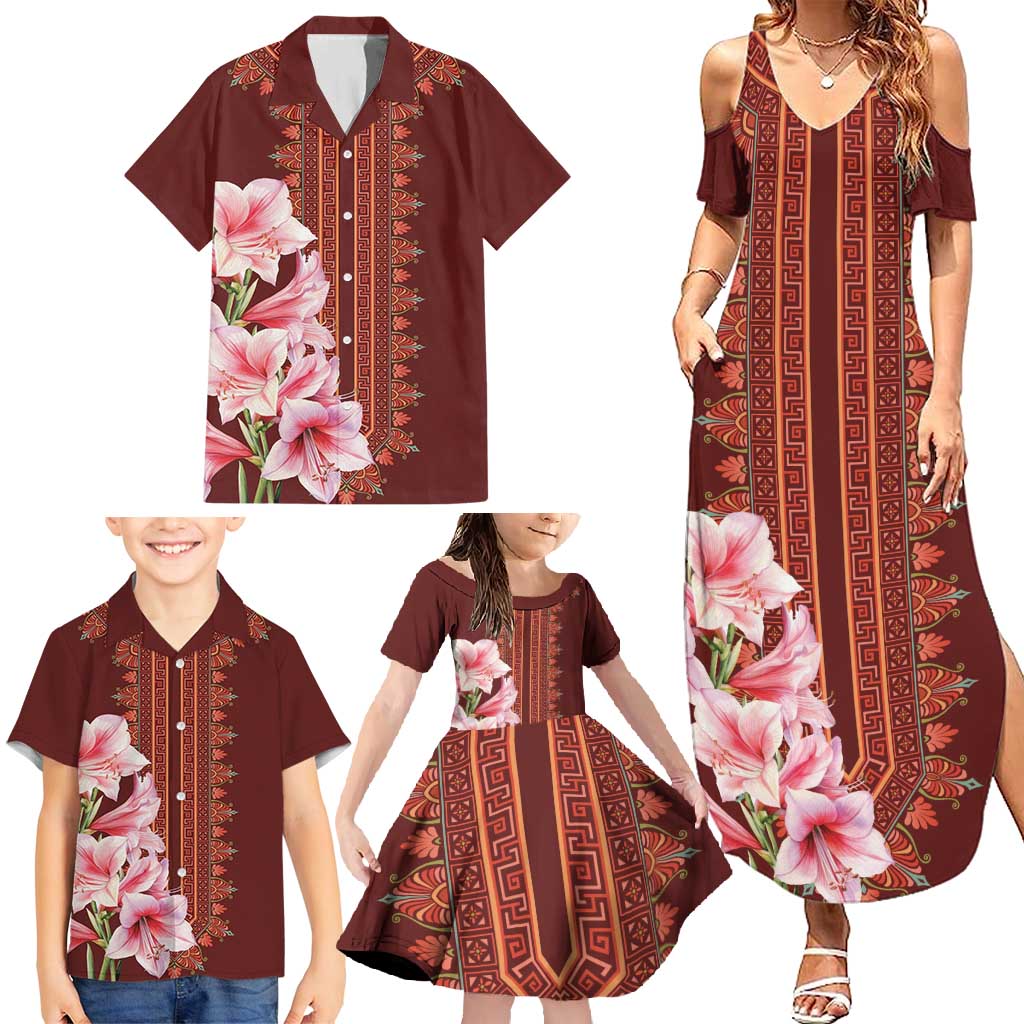 Africa Dashiki Family Matching Summer Maxi Dress and Hawaiian Shirt With Belladonna Lily - Wonder Print Shop