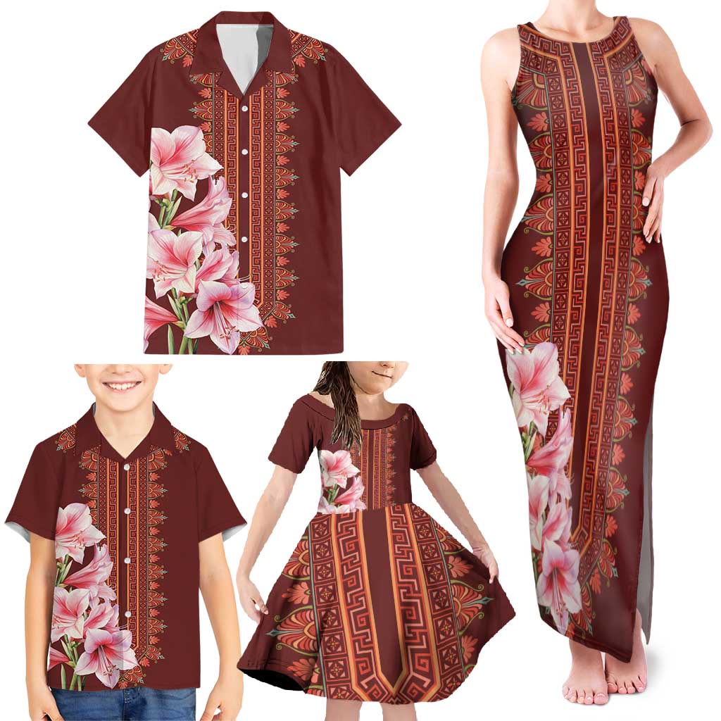 Africa Dashiki Family Matching Tank Maxi Dress and Hawaiian Shirt With Belladonna Lily - Wonder Print Shop