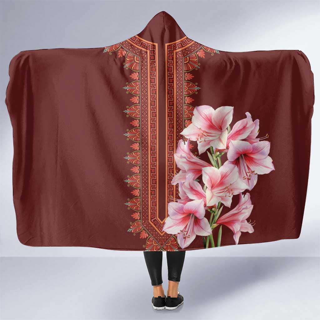 Africa Dashiki Hooded Blanket With Belladonna Lily