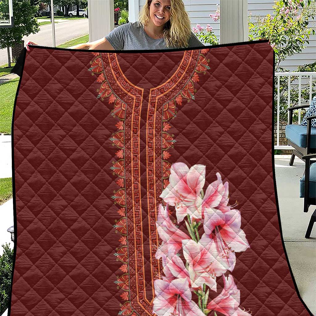 Africa Dashiki Quilt With Belladonna Lily