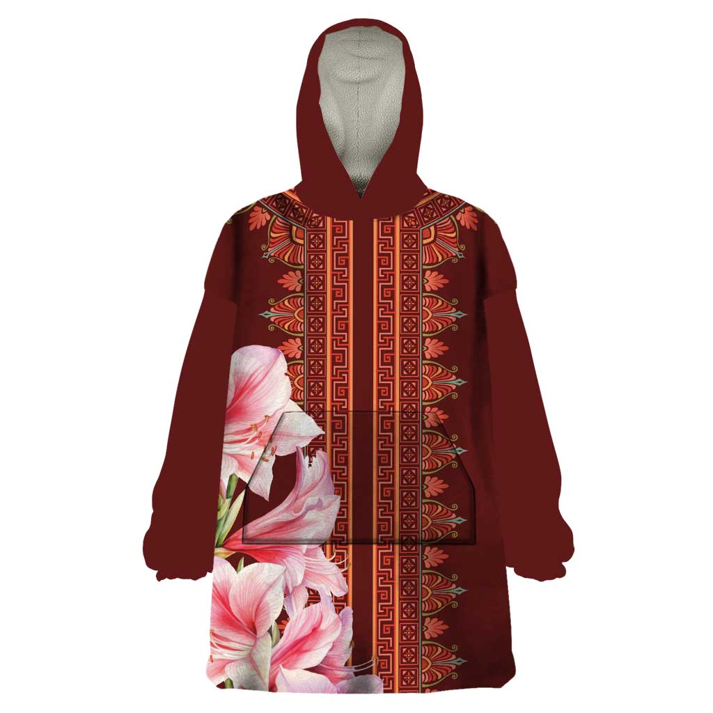 Africa Dashiki Wearable Blanket Hoodie With Belladonna Lily - Wonder Print Shop