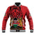 Kenya Baseball Jacket Coat Of Arms With Kente Patterns