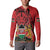 Kenya Button Sweatshirt Coat Of Arms With Kente Patterns