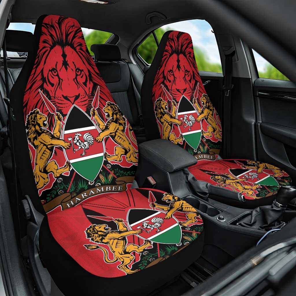 Kenya Car Seat Cover Coat Of Arms With Kente Patterns