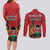 Kenya Couples Matching Long Sleeve Bodycon Dress and Long Sleeve Button Shirt Coat Of Arms With Kente Patterns