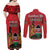 Kenya Couples Matching Off Shoulder Maxi Dress and Long Sleeve Button Shirt Coat Of Arms With Kente Patterns