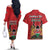 Kenya Couples Matching Off The Shoulder Long Sleeve Dress and Hawaiian Shirt Coat Of Arms With Kente Patterns