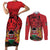 Kenya Couples Matching Short Sleeve Bodycon Dress and Long Sleeve Button Shirt Coat Of Arms With Kente Patterns