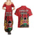 Kenya Couples Matching Summer Maxi Dress and Hawaiian Shirt Coat Of Arms With Kente Patterns