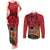 Kenya Couples Matching Tank Maxi Dress and Long Sleeve Button Shirt Coat Of Arms With Kente Patterns