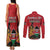 Kenya Couples Matching Tank Maxi Dress and Long Sleeve Button Shirt Coat Of Arms With Kente Patterns