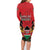 Kenya Family Matching Long Sleeve Bodycon Dress and Hawaiian Shirt Coat Of Arms With Kente Patterns