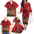 Kenya Family Matching Off The Shoulder Long Sleeve Dress and Hawaiian Shirt Coat Of Arms With Kente Patterns