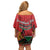 Kenya Off Shoulder Short Dress Coat Of Arms With Kente Patterns