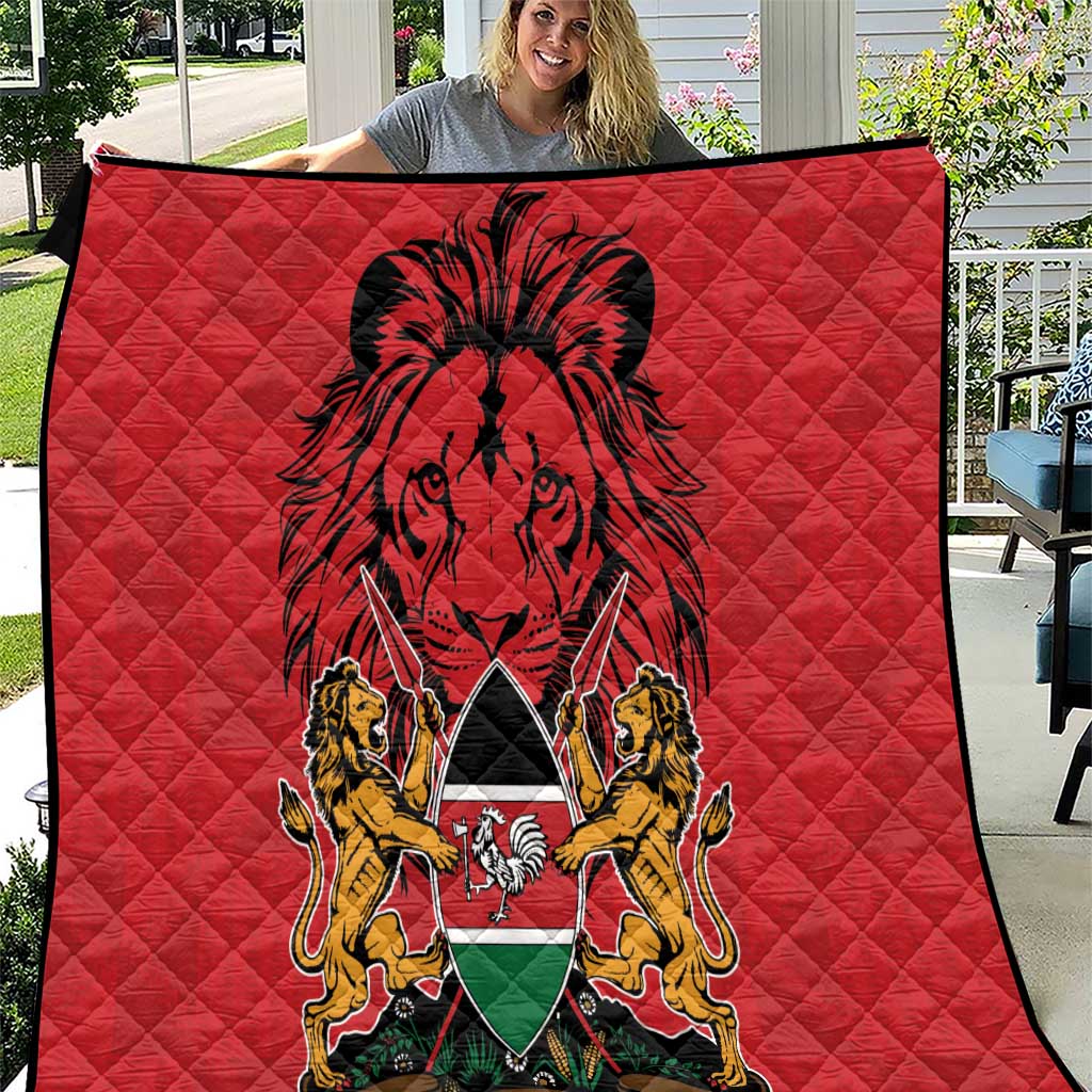 Kenya Quilt Coat Of Arms With Kente Patterns