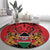 Kenya Round Carpet Coat Of Arms With Kente Patterns