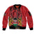 Kenya Sleeve Zip Bomber Jacket Coat Of Arms With Kente Patterns