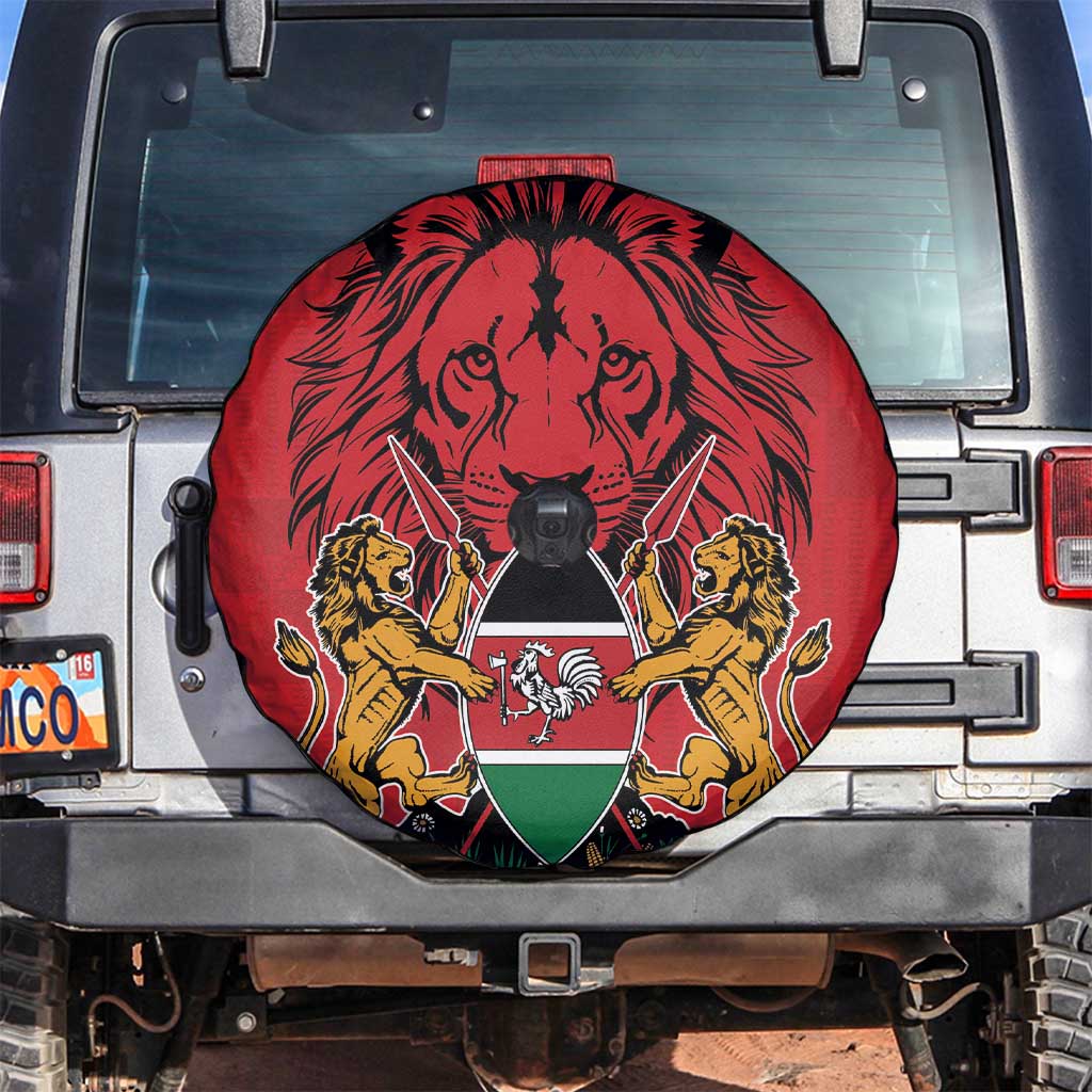 Kenya Spare Tire Cover Coat Of Arms With Kente Patterns