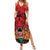 Kenya Summer Maxi Dress Coat Of Arms With Kente Patterns