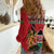 Kenya Women Casual Shirt Coat Of Arms With Kente Patterns