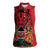 Kenya Women Sleeveless Polo Shirt Coat Of Arms With Kente Patterns