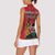 Kenya Women Sleeveless Polo Shirt Coat Of Arms With Kente Patterns