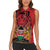 Kenya Women Sleeveless Polo Shirt Coat Of Arms With Kente Patterns