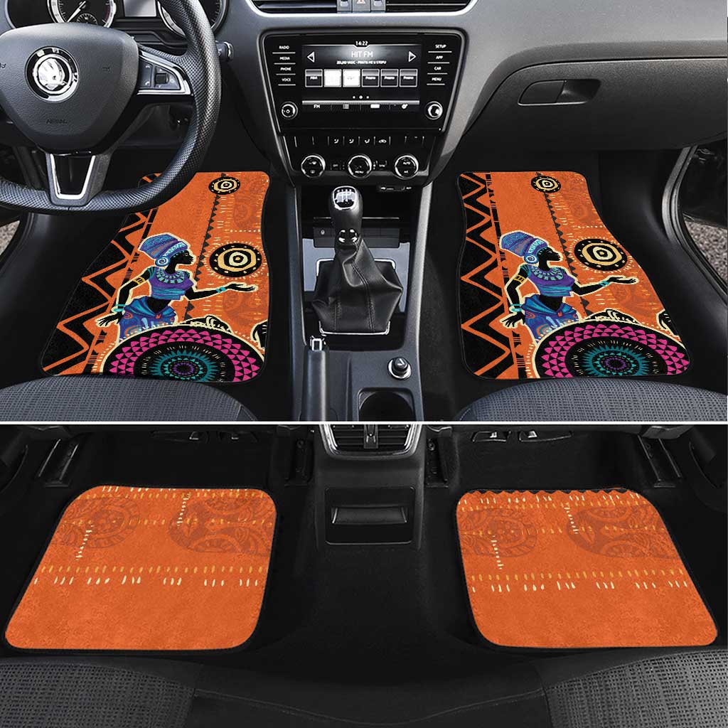 African Woman In Ethnic Dress Car Mats Ethnic Geometric Patterns - Wonder Print Shop