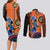 African Woman In Ethnic Dress Couples Matching Long Sleeve Bodycon Dress and Long Sleeve Button Shirt Ethnic Geometric Patterns - Wonder Print Shop