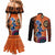 African Woman In Ethnic Dress Couples Matching Mermaid Dress and Long Sleeve Button Shirt Ethnic Geometric Patterns