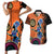 African Woman In Ethnic Dress Couples Matching Short Sleeve Bodycon Dress and Hawaiian Shirt Ethnic Geometric Patterns - Wonder Print Shop