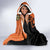 African Woman In Ethnic Dress Hooded Blanket Ethnic Geometric Patterns