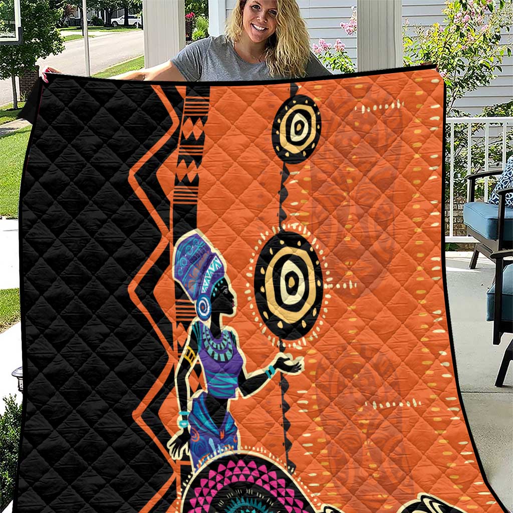 African Woman In Ethnic Dress Quilt Ethnic Geometric Patterns