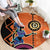 African Woman In Ethnic Dress Round Carpet Ethnic Geometric Patterns