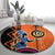 African Woman In Ethnic Dress Round Carpet Ethnic Geometric Patterns