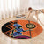 African Woman In Ethnic Dress Round Carpet Ethnic Geometric Patterns