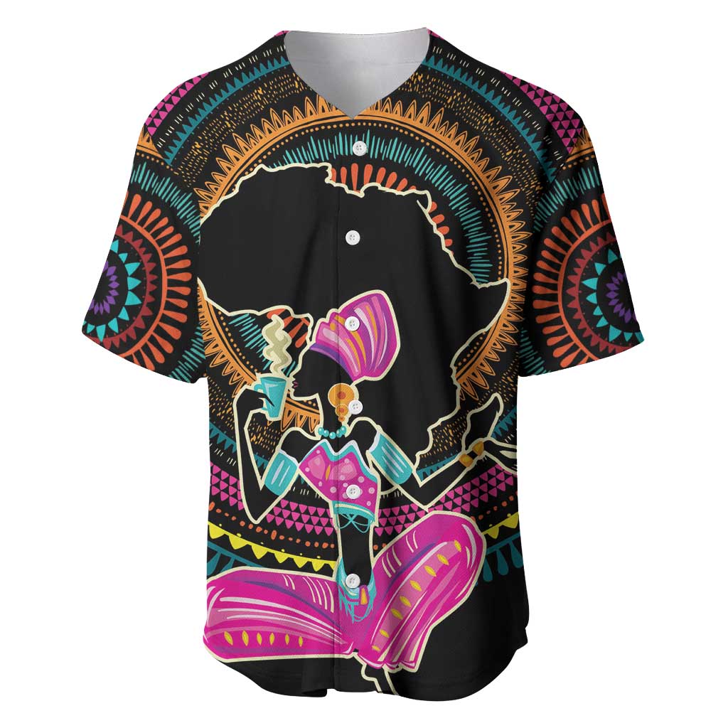 Personalized Africa Baseball Jersey Beautiful Black Woman - Wonder Print Shop